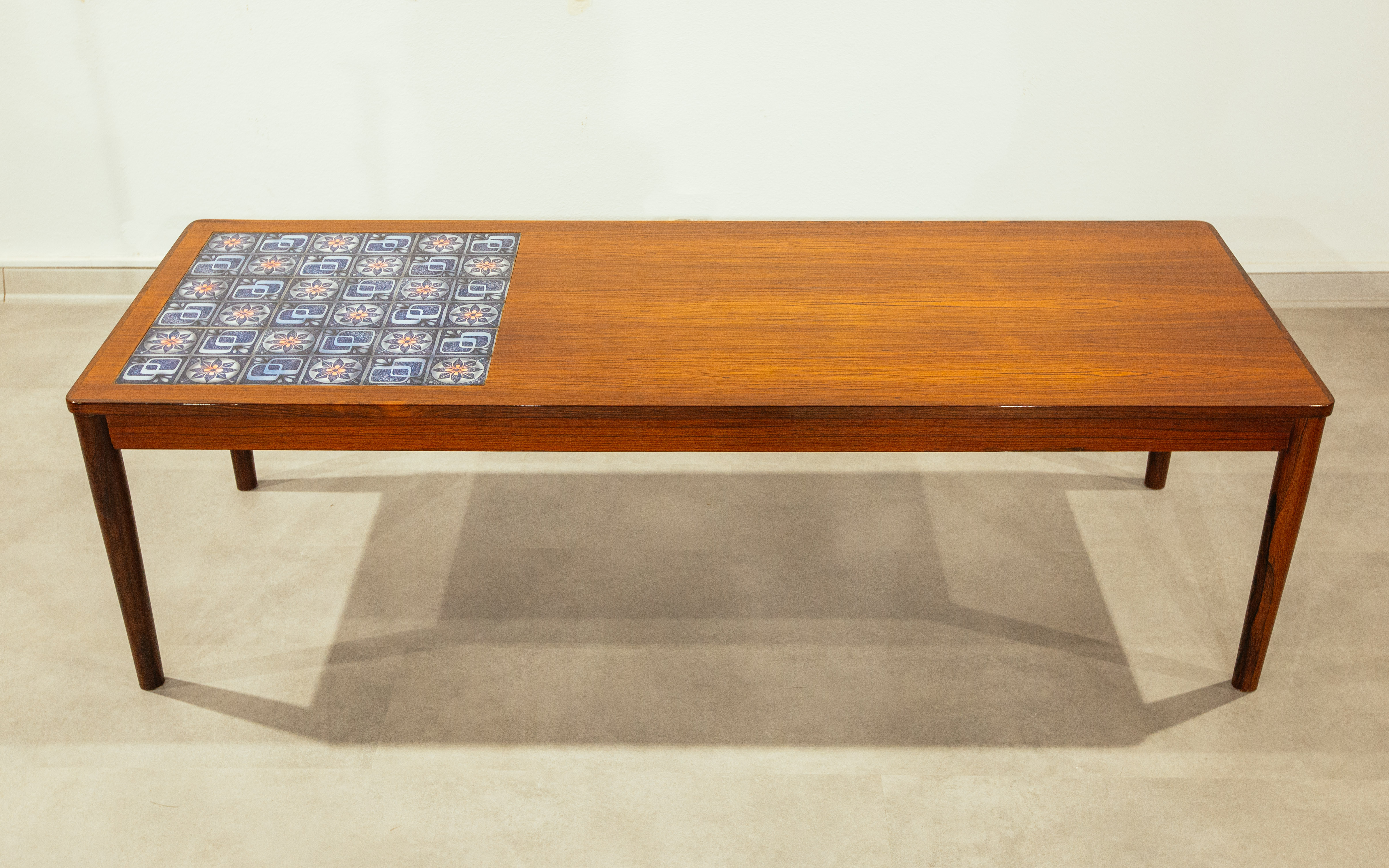 Danish Mid-Century Modern Teak & Tile Coffee Table